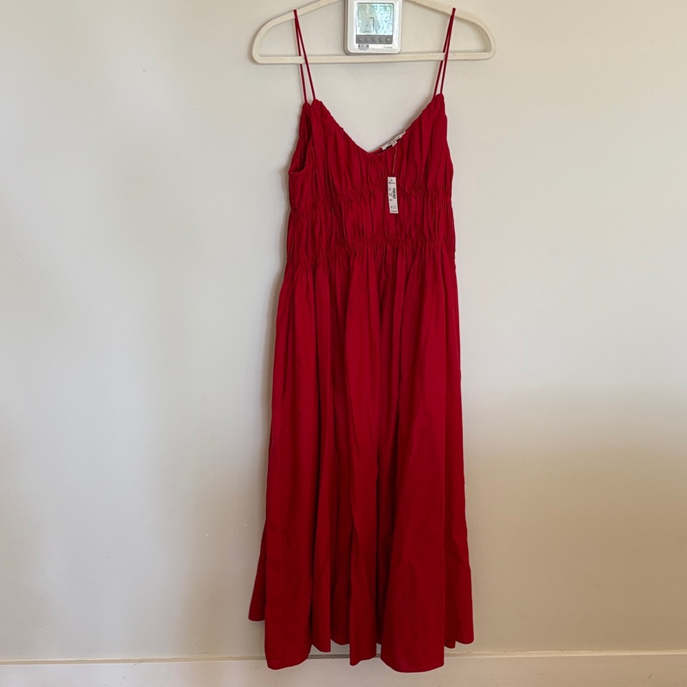Madewell Vibrant Red Midi Dress New With Tags!